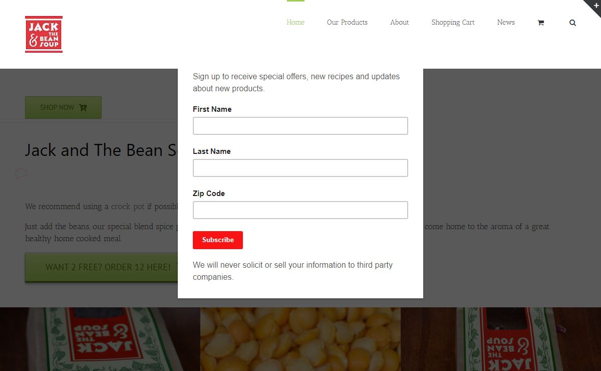 Jack and The Bean Soup – Gluten Free, Vegan