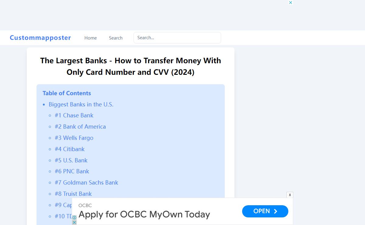 The Largest Banks - ​​How to Transfer Money With Only Card Number and CVV (2024)