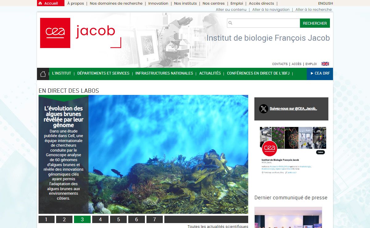 Institut de biologie François Jacob - Accueil