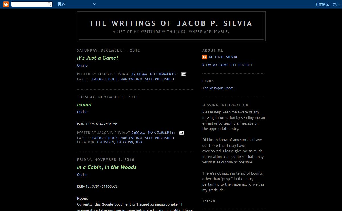 The Writings of Jacob P. Silvia