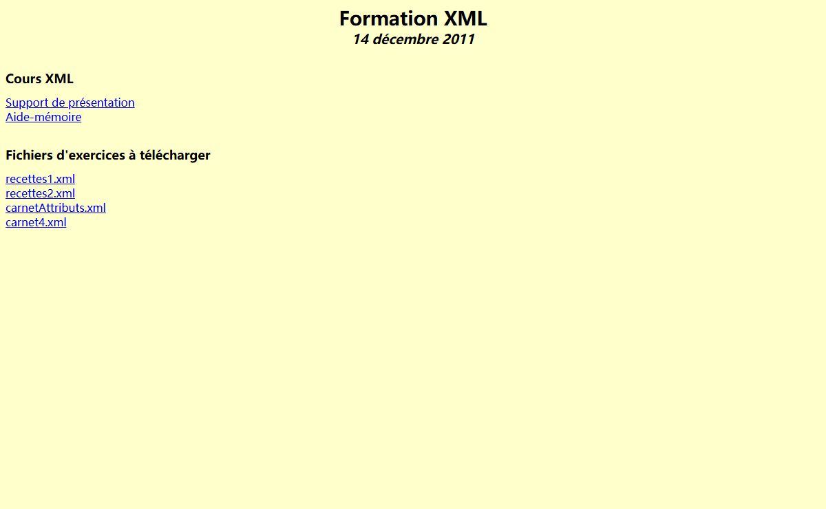 Formation XML