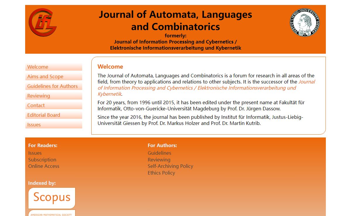 JALC | Journal of Automata, Languages, and Combinatorics
