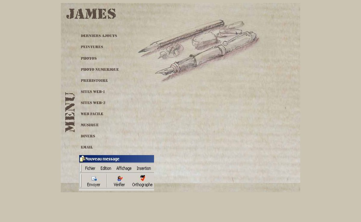 James Chauveau : galeries de peintures, photos, outils de silex prehistoriques, gabaye, ...