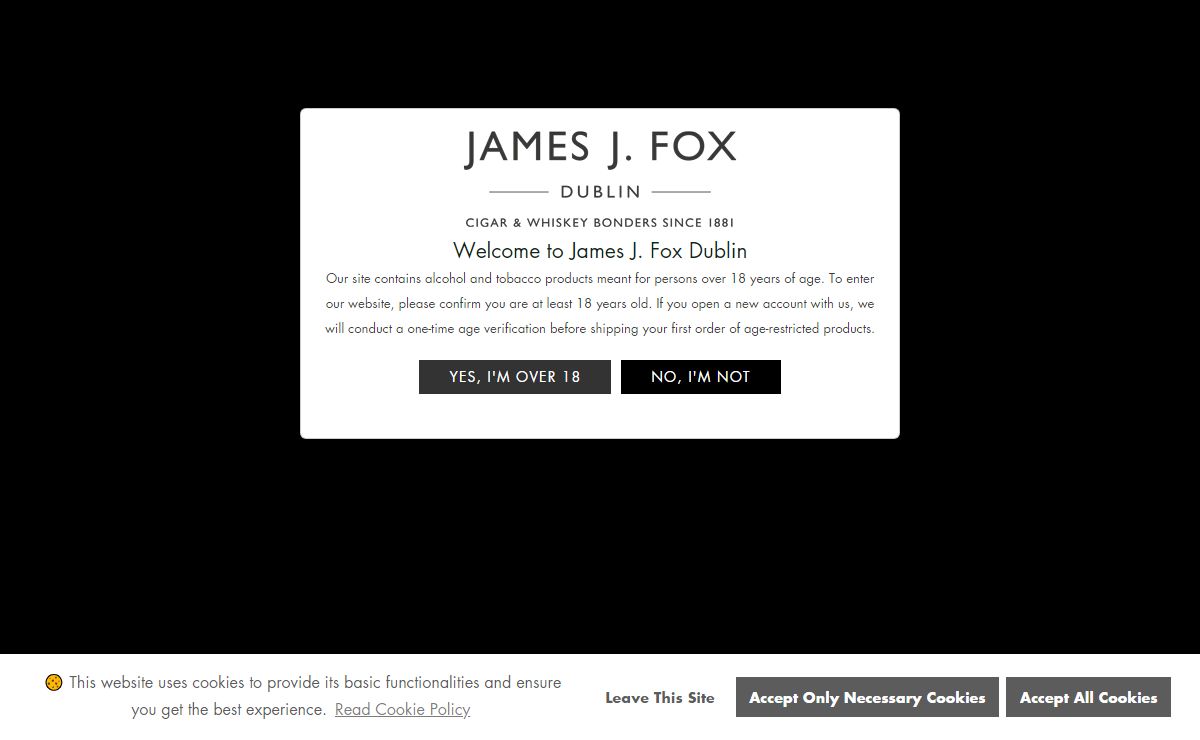 James J. Fox Dublin - Cigar & Whiskey Bonders Since 1881 – James J. Fox, Dublin