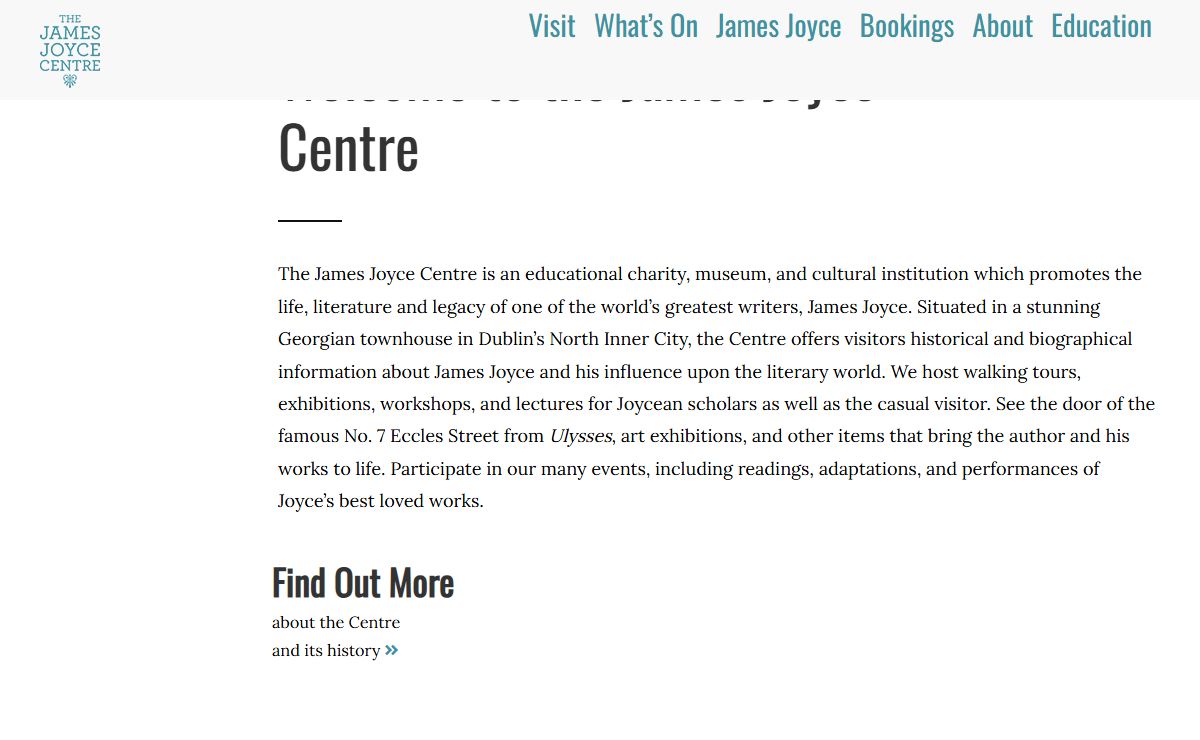 Home - James Joyce Centre, Dublin, Ireland
