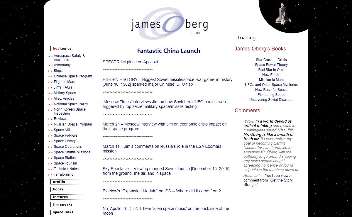 Jim Oberg's Pioneering Space
