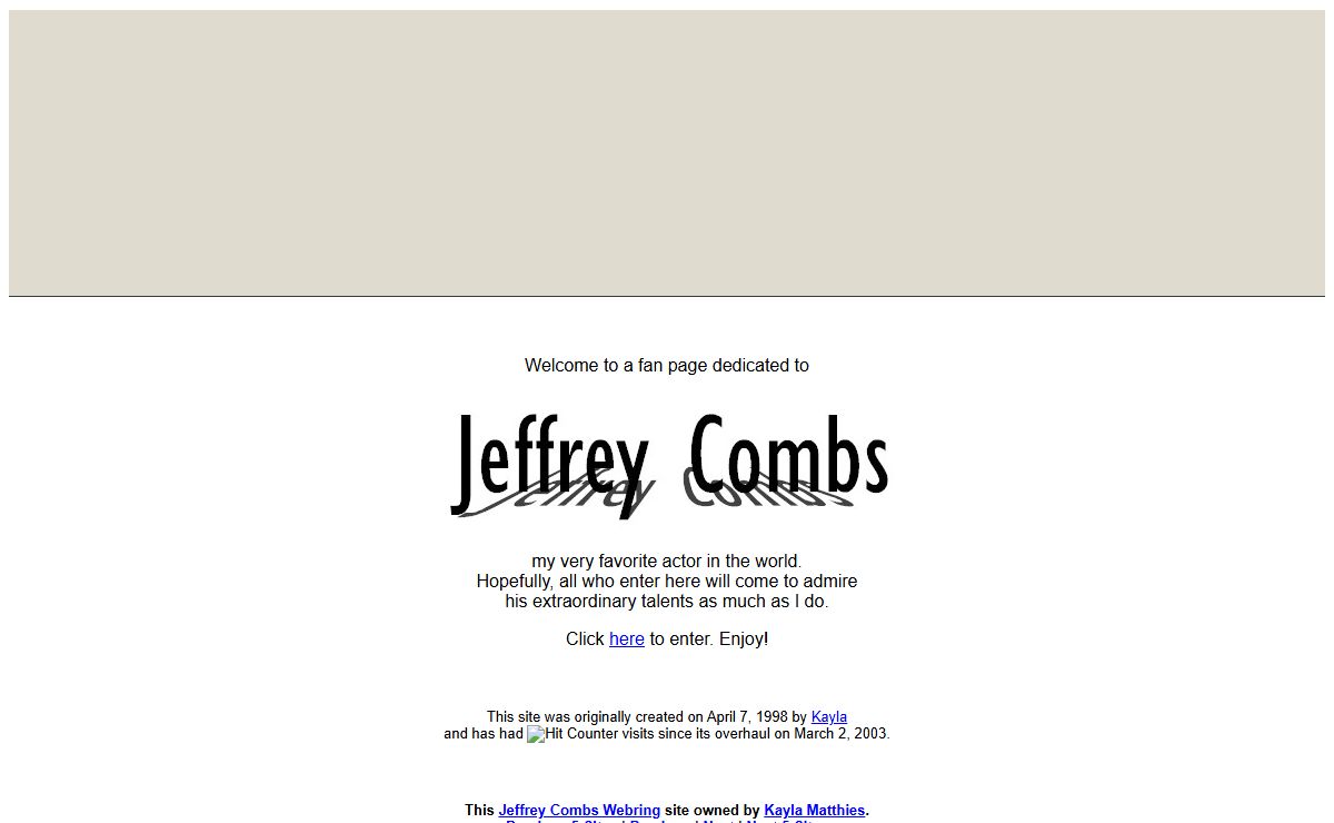 A Jeffrey Combs Fan Page