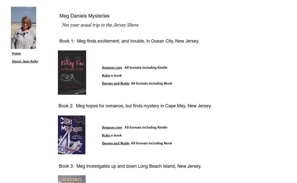 Jane Kelly Mystery Author Site Index