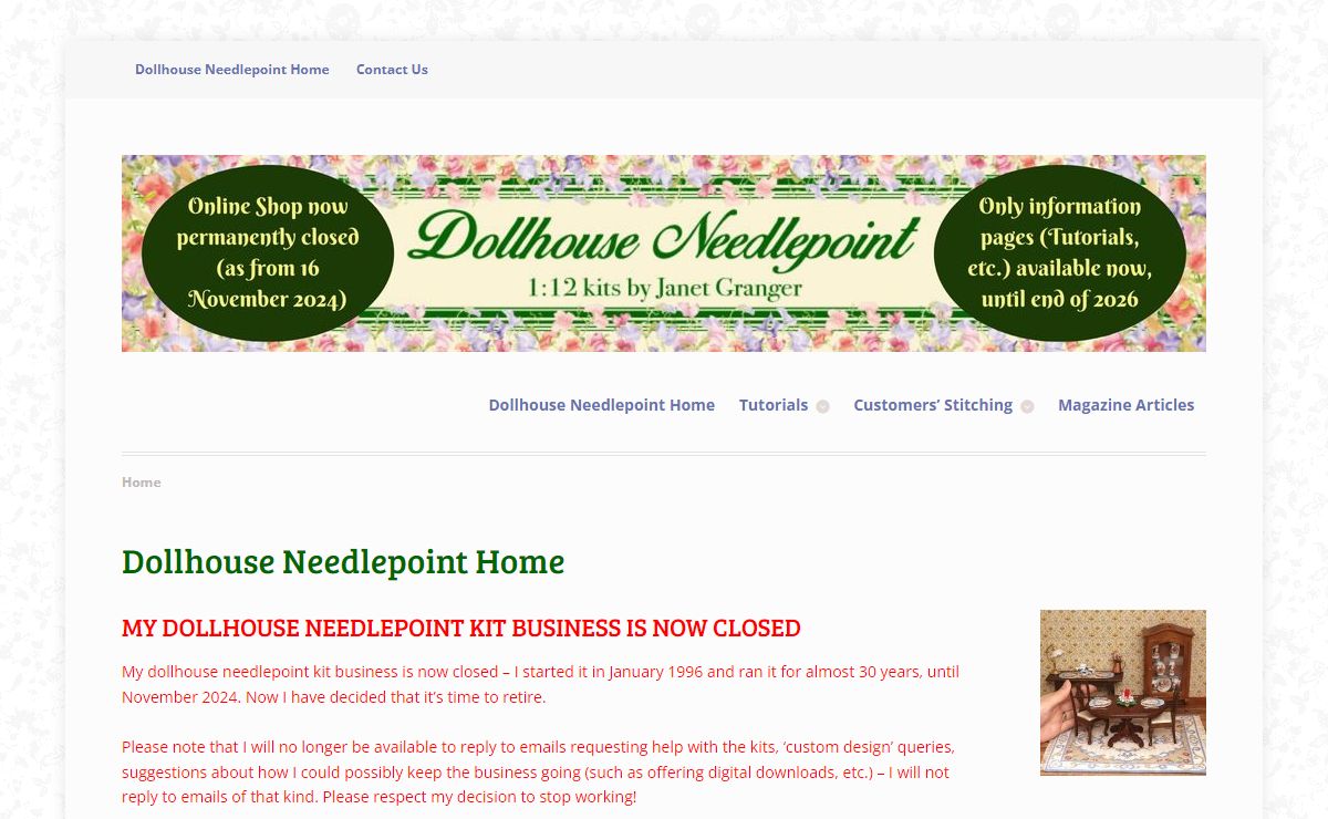 Dollhouse Needlepoint Home - Dollhouse Needlepoint Kits