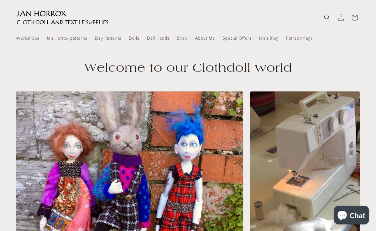 Designer Maker of Cloth Dolls and Creatures. Patterns and supplies, – Jan Horrox Cloth Doll and Textile Supplies