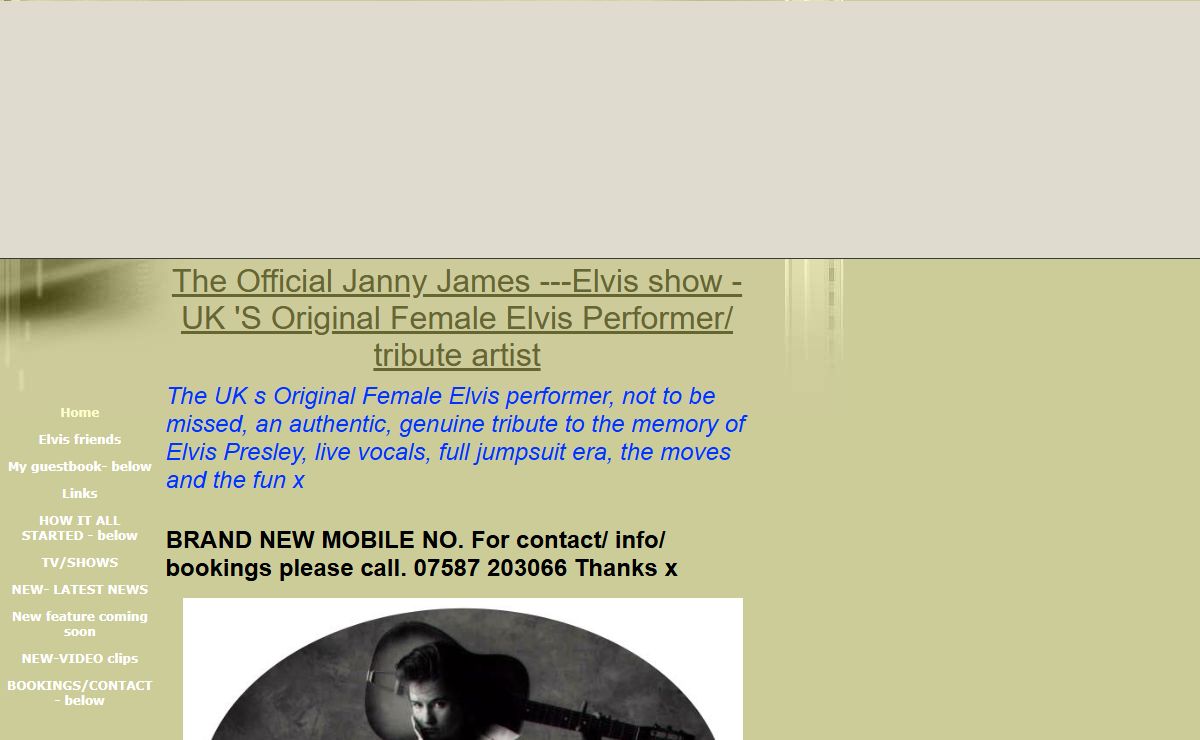 The Official Janny James ---Elvis show - UK 'S Original Female Elvis Performer/ tribute artist