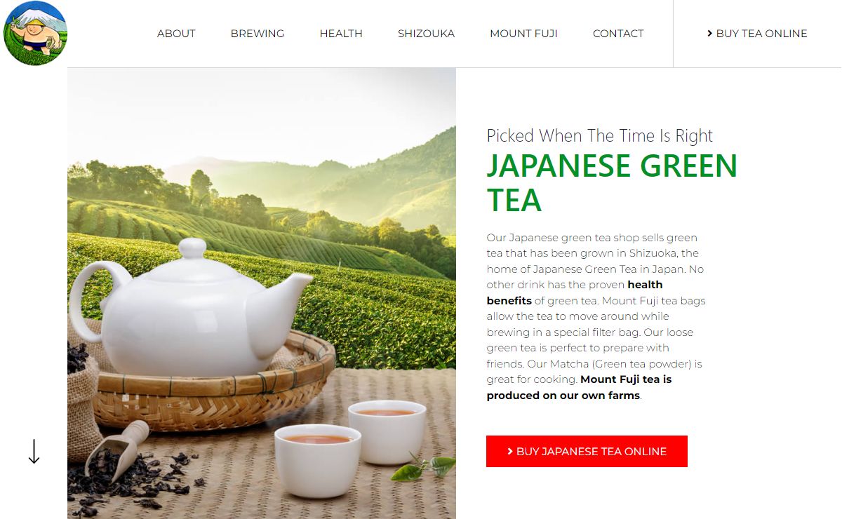 Japanese green tea shop - Japanese Tea from Mount Fuji