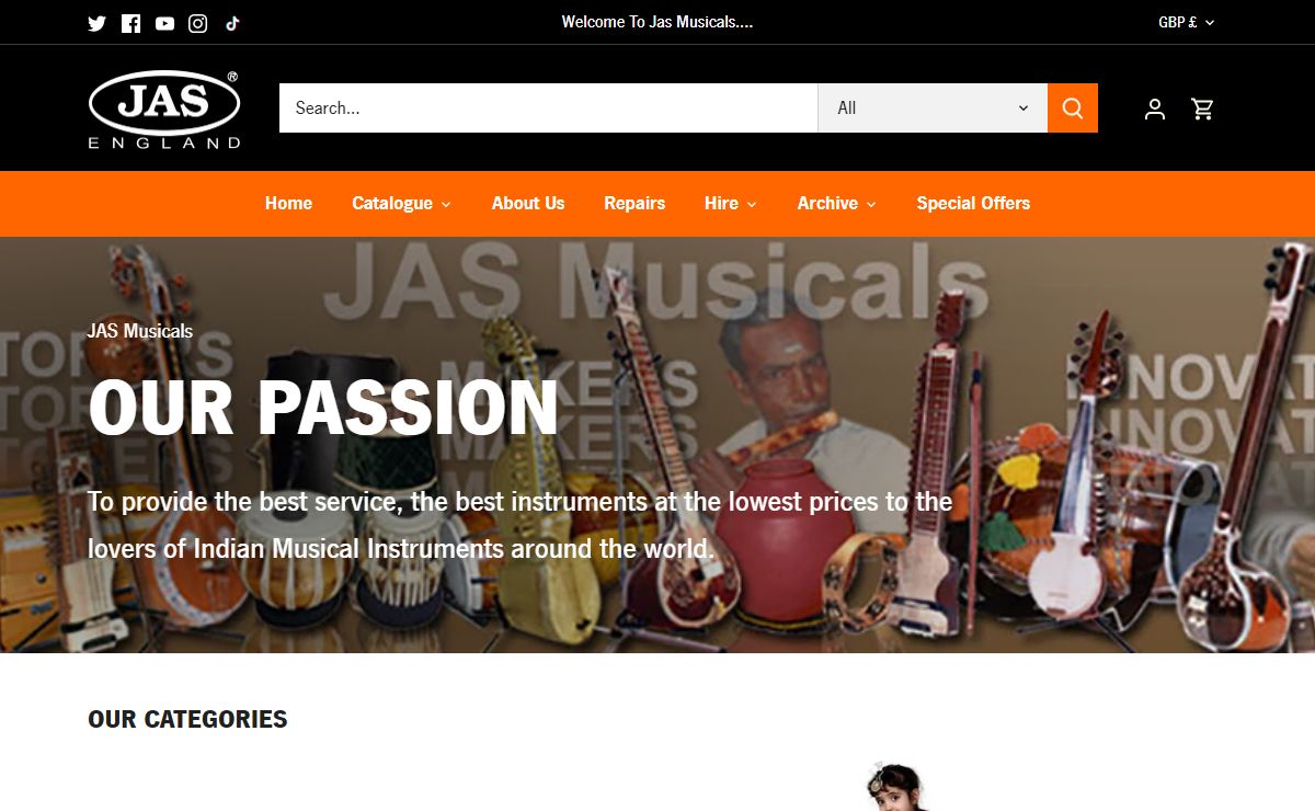 Musicals Instrument Shop|Buy Online|Harmonium|Tabla|Sitar|Dhol|Rabab| – JAS Musicals Limited