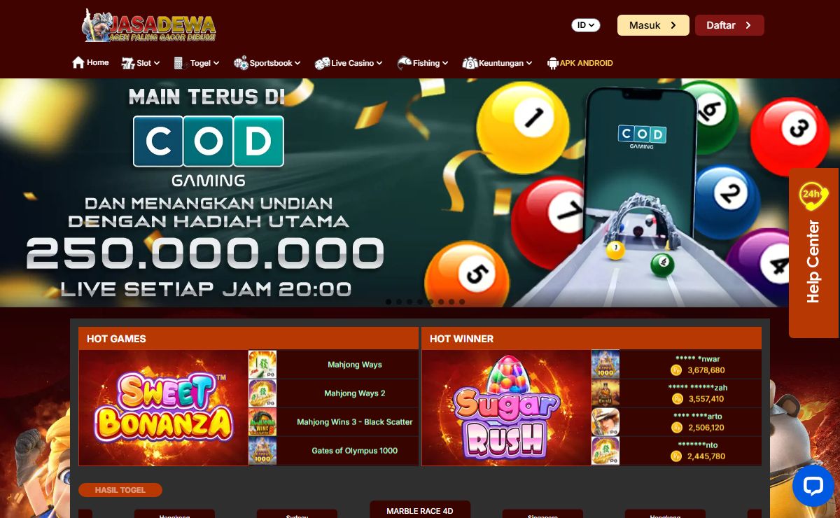 Jasadewa Situs slot gacor dan Judi Bola Online Resmi Taruhan Bola