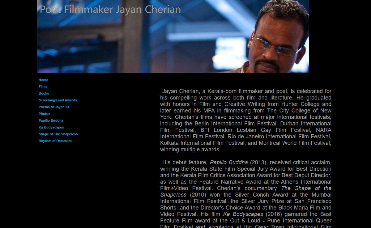Poet Filmmaker Jayan Cherian Home