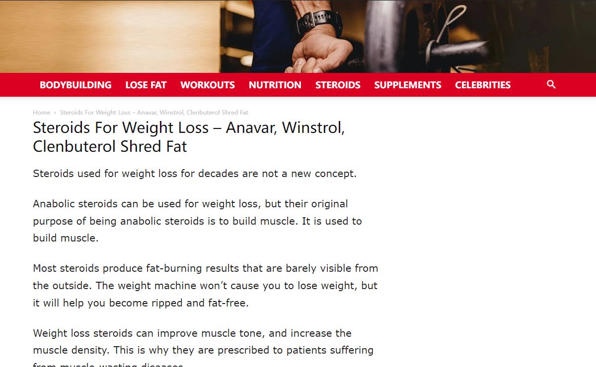 Steroids For Weight Loss - Anavar, Winstrol, Clenbuterol Shred Fat