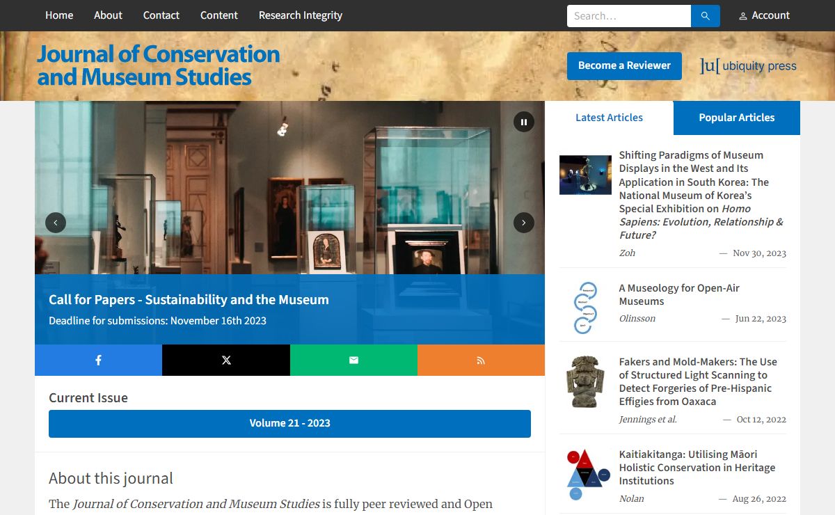 Journal of Conservation and Museum Studies