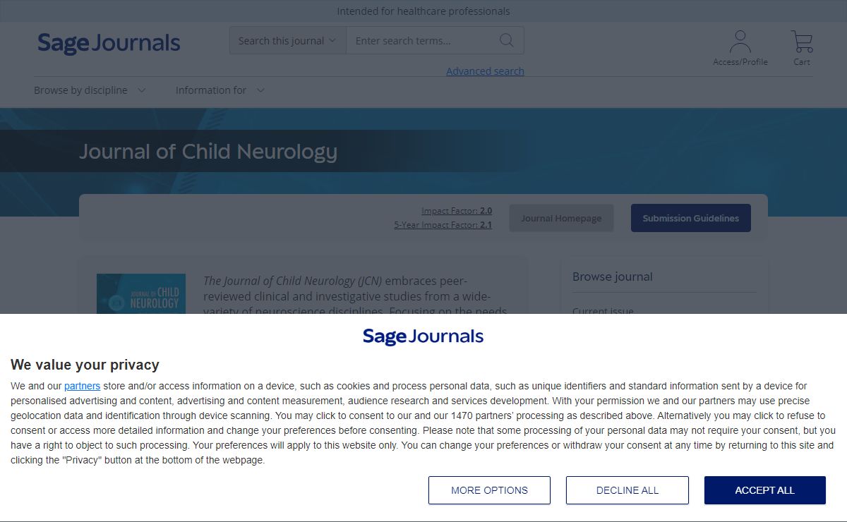 Journal of Child Neurology: Sage Journals