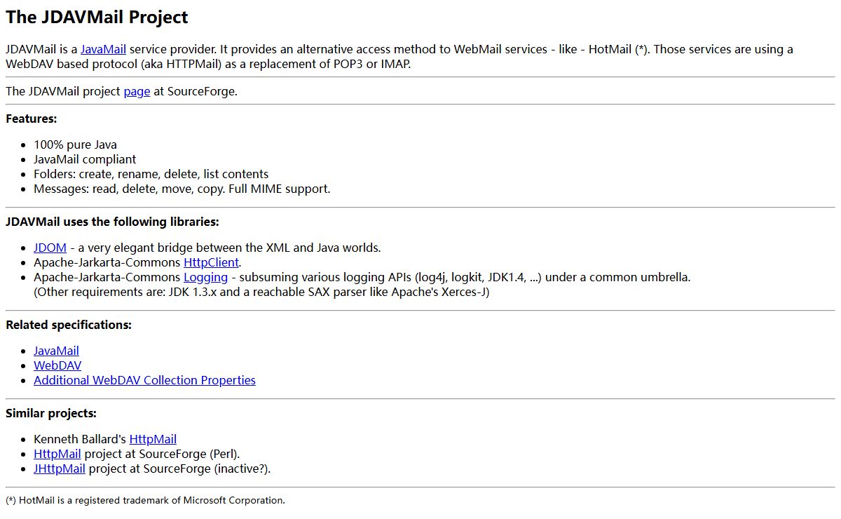 The JDAVMail homepage