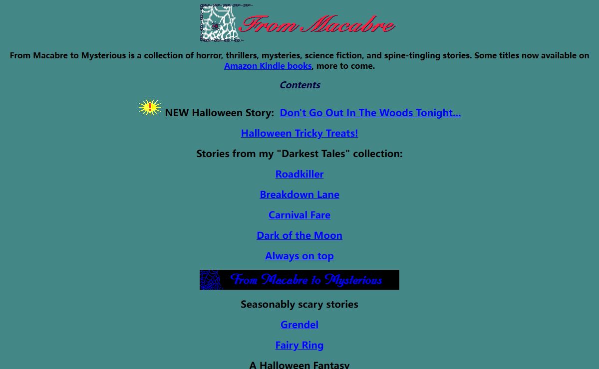 Stories from Macabre to Mysterious