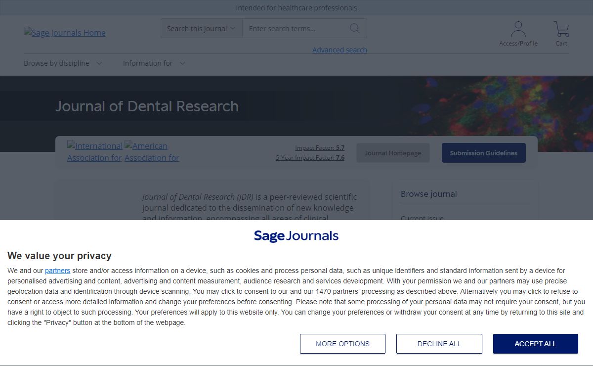 Journal of Dental Research: Sage Journals