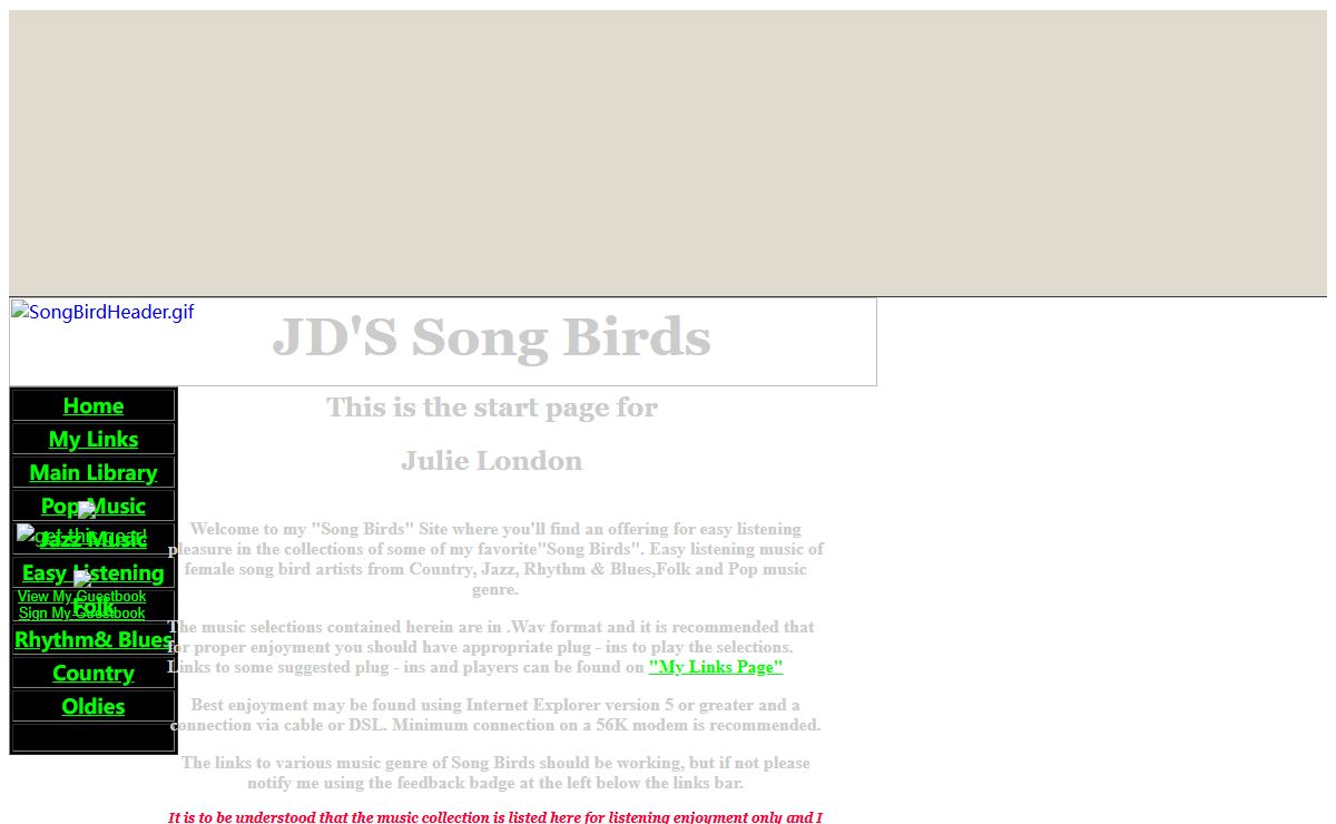 Song Bird Julie London full length wavs music collecton.