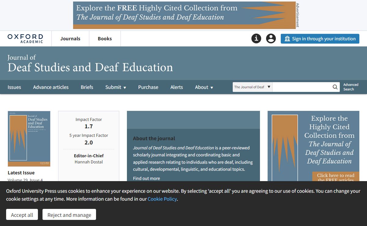 The Journal of Deaf Studies and Deaf Education | Oxford Academic