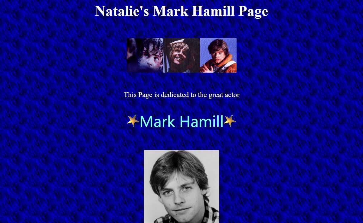 Natalie's Mark Hamill Homepage