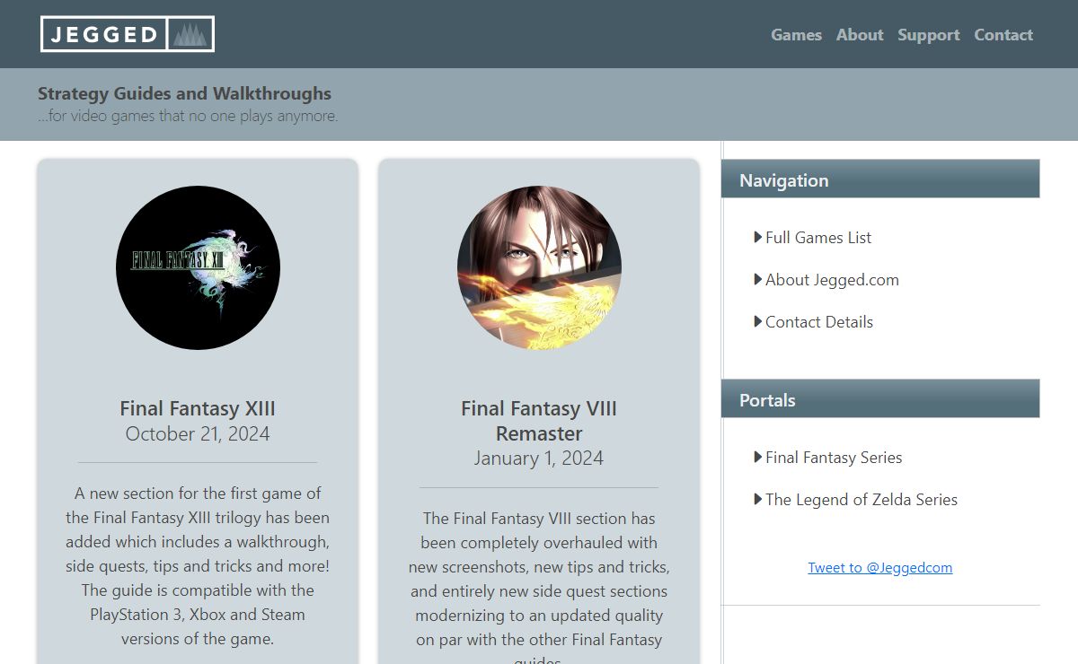Jegged.com - Strategy Guides and Walkthroughs