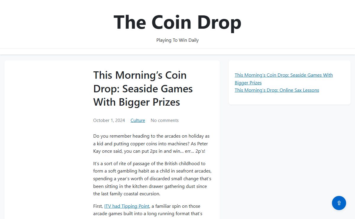 The Coin Drop – Playing To Win Daily