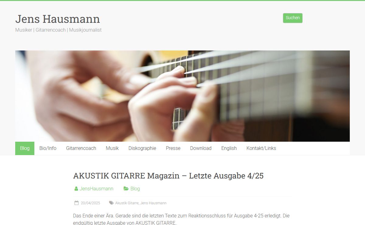 Jens Hausmann – Musiker | Gitarrencoach | Musikjournalist