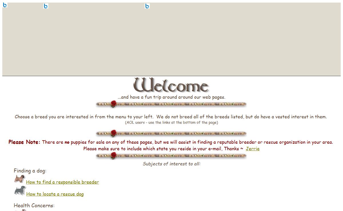 Welcome to Cairn Terriers of Rose Croft Homepage