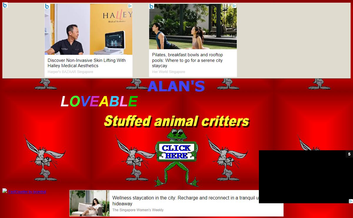 Alan's cute, loveable, stuffed animal reptiles and critters.