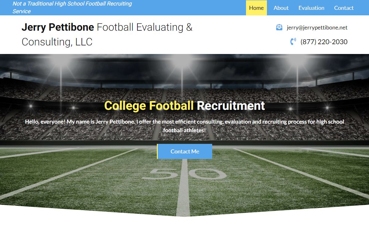 Jerry Pettibone Football Evaluating & Consulting, LLC – Not a Traditional High School Football Recruiting Service