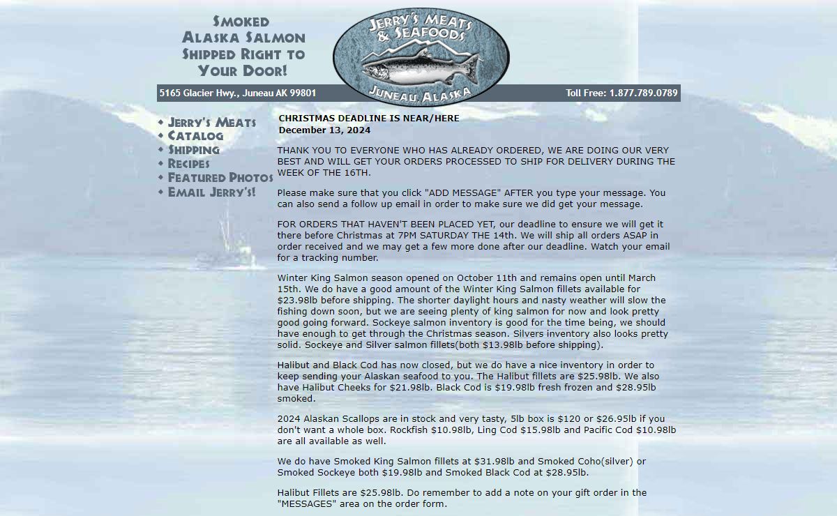 Jerry's Meats and Seafoods Inc.: Smoked Alaska Salmon shipped right to your door!