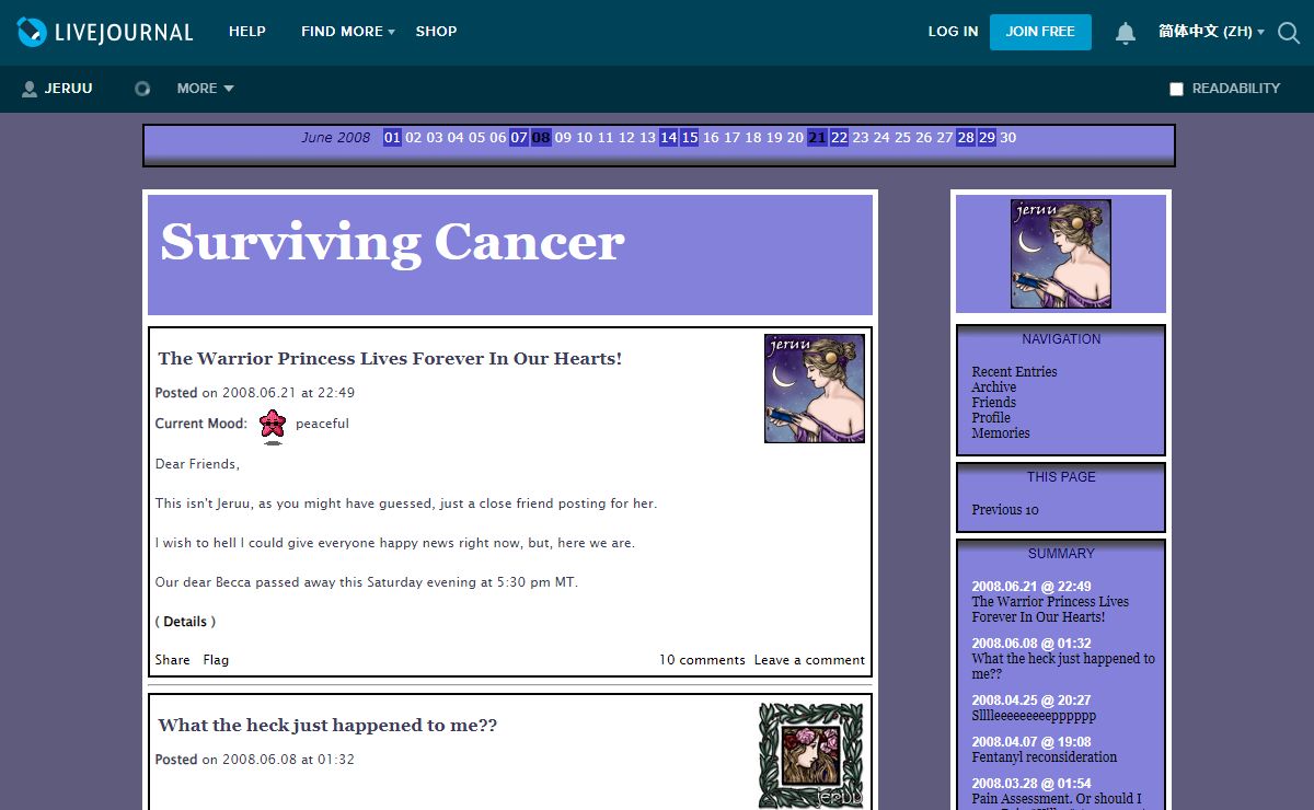 Surviving Cancer — LiveJournal