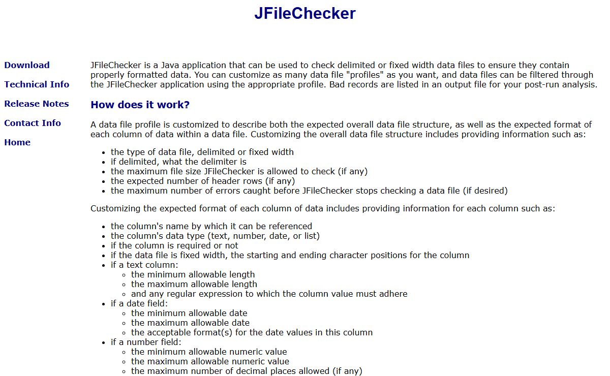 JFileChecker for data files