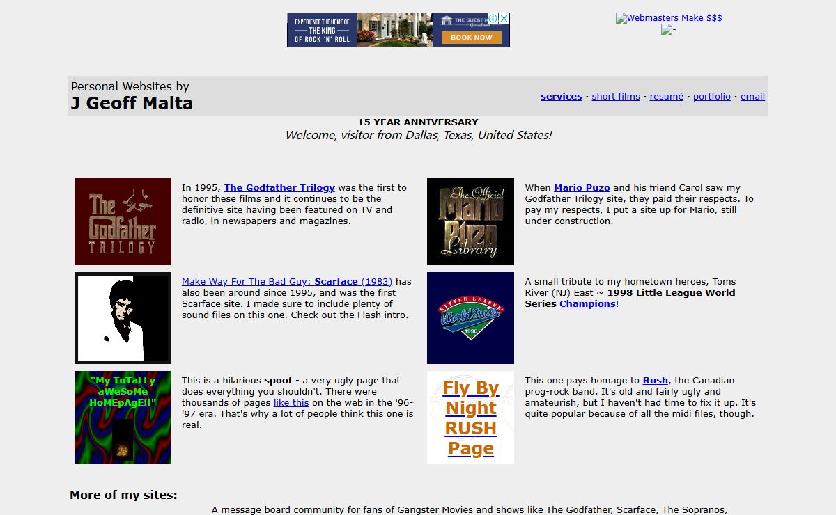 J Geoff Malta ~ Web Development & Video Editing ~ Short Films