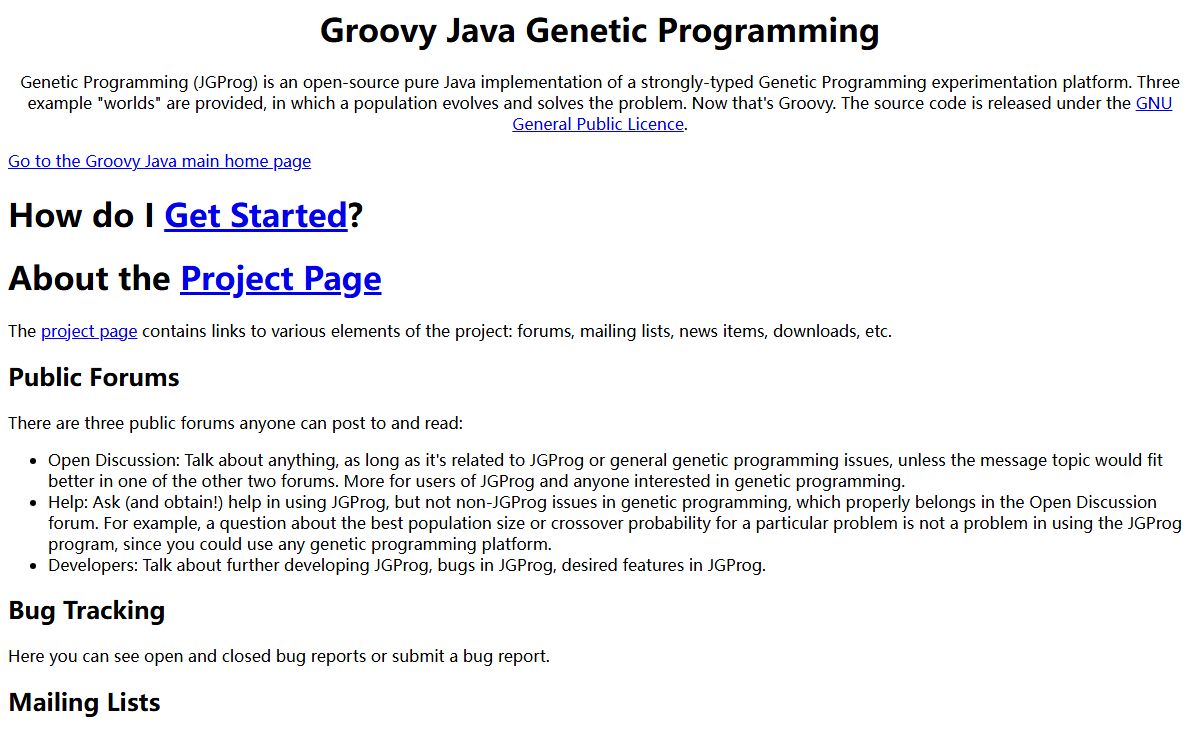 Groovy Java Genetic Programming