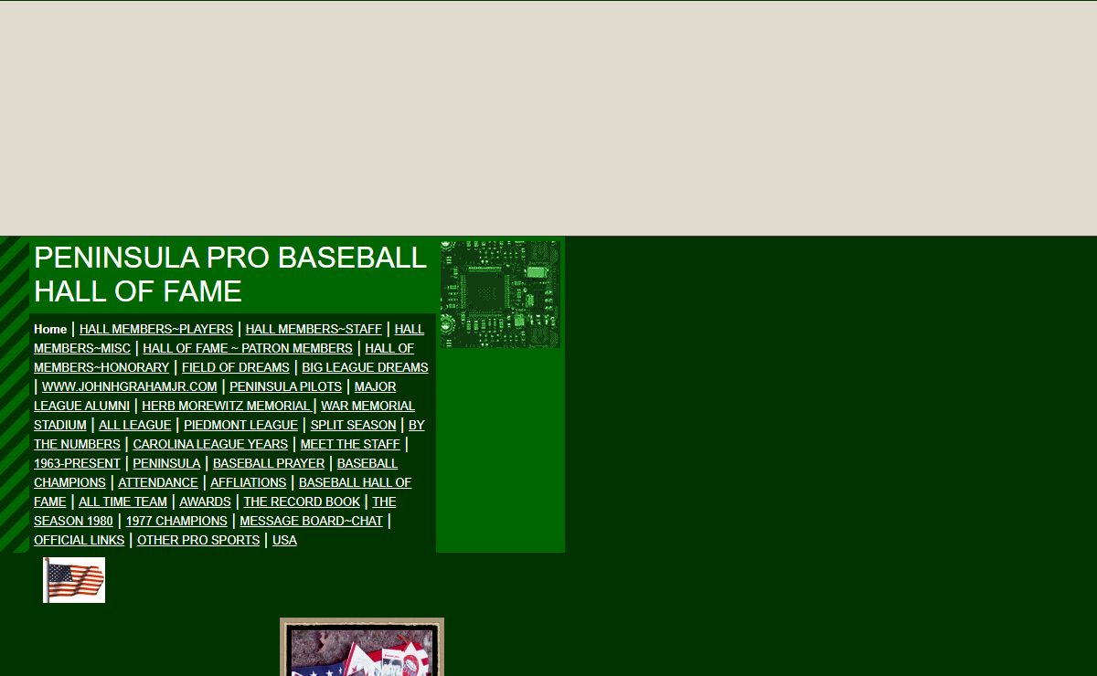 PENINSULA PRO BASEBALL HALL OF FAME