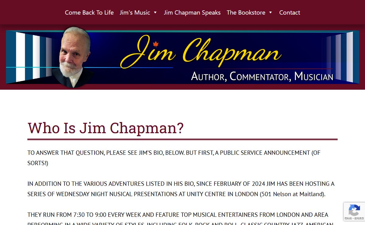 Jim Chapman – Author, Commentator, Musician