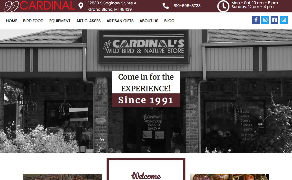 HOME - JJ Cardinal Bird Seed and Unique Gifts