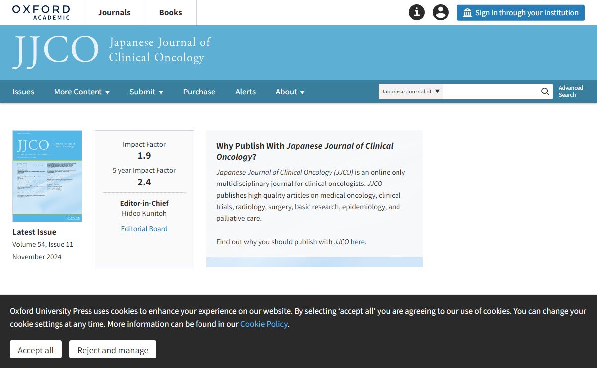 Japanese Journal of Clinical Oncology | Oxford Academic