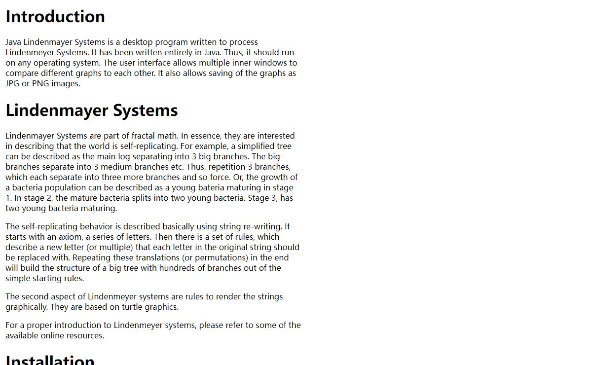 Java Lindenmayer Systems