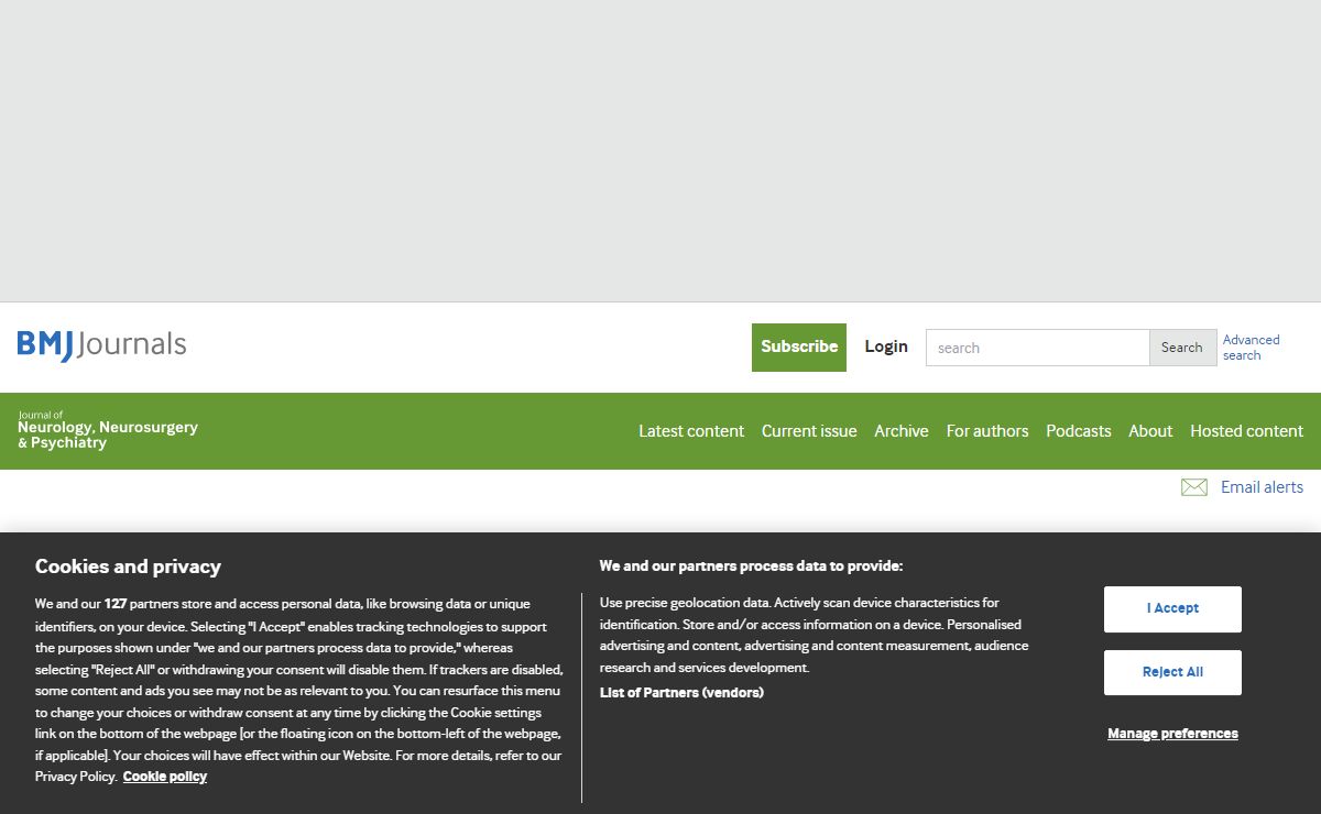 Homepage | Journal of Neurology, Neurosurgery and Psychiatry (JNNP)