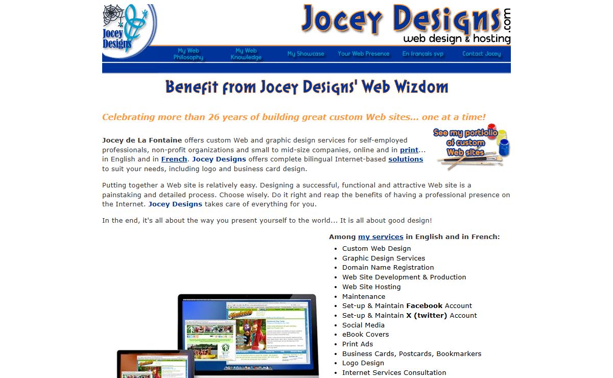 Bilingual Web & Graphic Design by Jocey Designs, Toronto, Markham, Ontario - www.joceydesigns.com