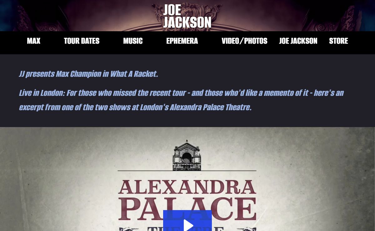 Joe Jackson :Official Joe Jackson Website