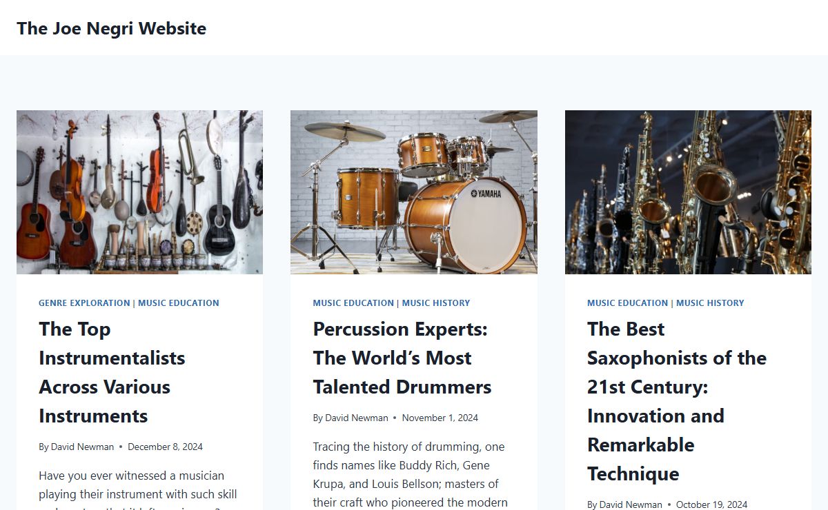 The Joe Negri Website - World-Class Jazz Guitarist and Educator