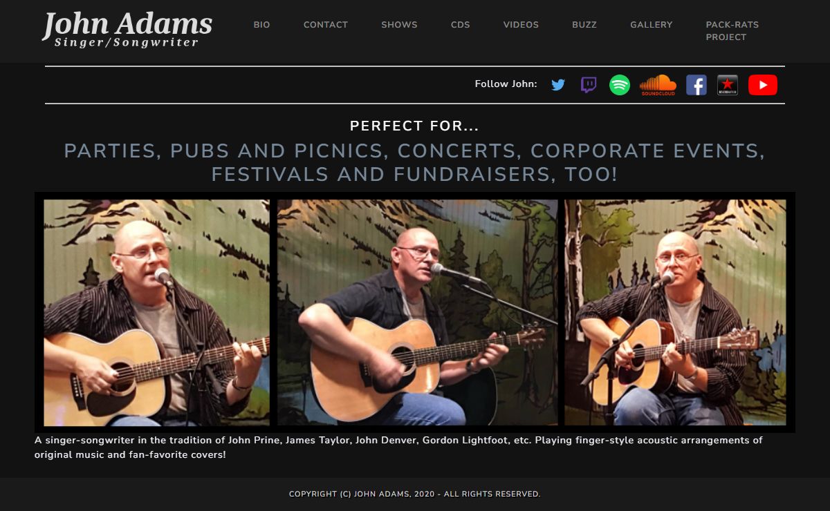 John Adams, Singer/Songwriter