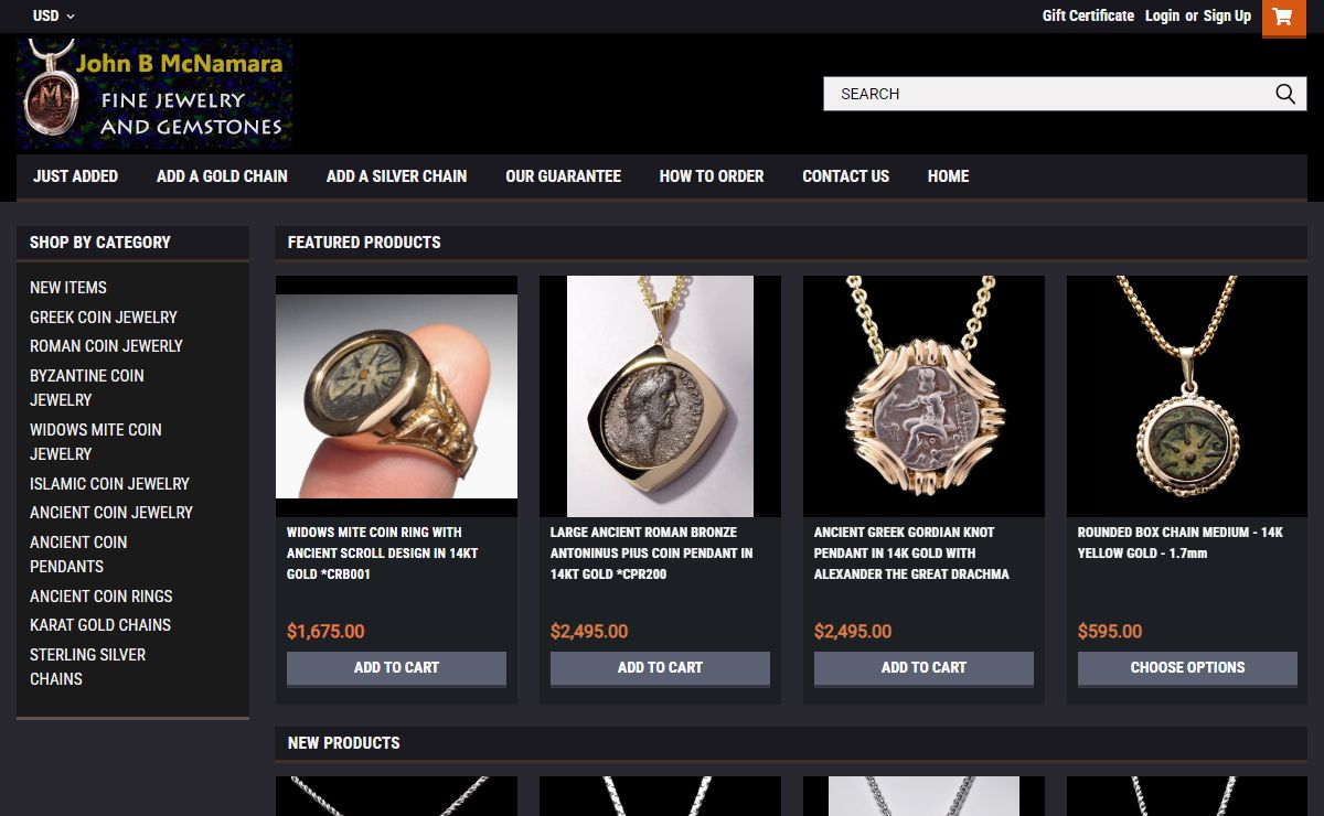 ANCIENT COIN JEWELRY BY JOHN B MCNAMARA